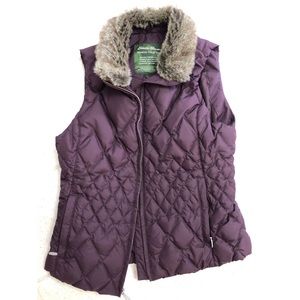 Eddie Bauer women’s plum down vest M